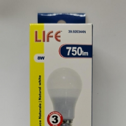 Life 39920344N Lampada Led Goccia 8W  E27 A55 4000K 750lm