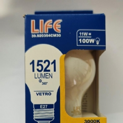 Life 39920354CM30 Lampada Goccia Bulb Vetro Led A60 E27 11W 3000K