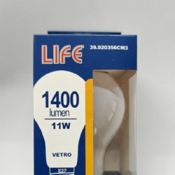 Life 39920356CM3 Lampada Led Goccia 11W  E27 A70 3000K 1400lm