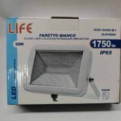 Life 399F5020 Faretto Bianco SL1 Led 20W IP65 3000K 4000K 6500K 1650lm 1750lm 1800lm
