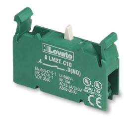 Lovato 8LM2TC10 Elemento Blocco Contatti  Verde 1NA Diametro 22mm Serie 8LM Attacco a Vite 