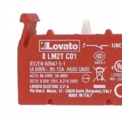 Lovato 8LM2TC01 Elemento Contatto Rosso Diametro 22mm Serie 8LM NC Attacco a Vite 