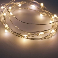 Luci Natale Catena 20 MicroLED Luce Bianco Caldo a Batterie