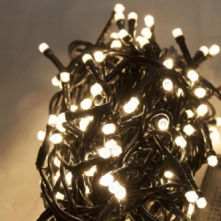 Luci Natale Collana  240 LED Luce Bianco Caldo Scintillanti per Interno ed Esterno 8 Giochi di Luce