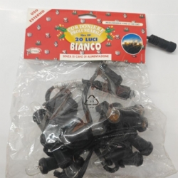 Luci Natale Cordoniere Prolungabile Tipo E 20 Luci E14 Bianco Senza Cavo di Alimentazione Uso Esterno
