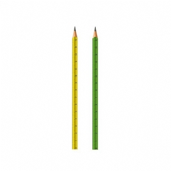 Matita FABER CASTELL - HB con righello - Verde Giallo