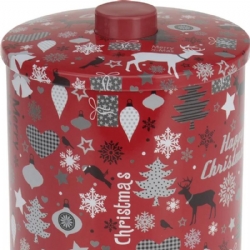 Merry Xma Barattolo Metallo Rosso 01x14x16 cm