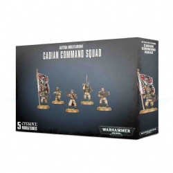 Miniature Warhammer Astra Militarum Cadian Command Squad bande da guerra Guardia Imperiale Games Workshop