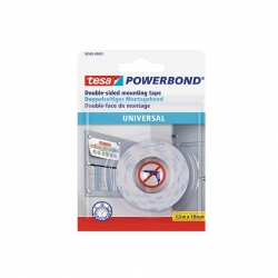 Nastro biadesivo bianco Spessorato - Tesa 1,5 m x 19 mm