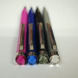 Penna Gioiello Cristal Pen Niji Fusto Colorato Rosa Blu Nero Grigio Inchiostro Nero