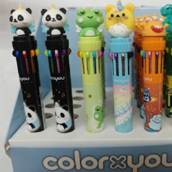 Penna Sfera a Scatto ColorxYou Multicolore 1 Penna 10 Colori Tema Animali Assortiti