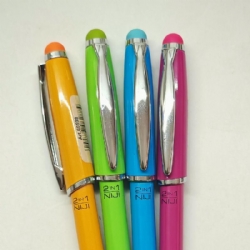 Penna  Touch 2 in 1 Niji Jazzy 60598 Fusto Colorato Rosa Verde Arancione Azzurro Inchiostro Nero