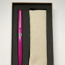 Penna a Sfera Lebez Niji Fusto Fuxia o Cromato Nero con Cofanetto