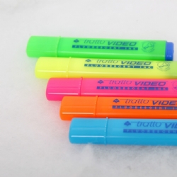 Tratto Video - Evidenziatore Fluo Giallo Verde Fucsia Viola Azzurro