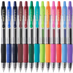 Pilot G2 07mm Penna Gel a Scatto Colori Pastello Nero Rosso Blu Bianco Viola Oro Argento Verde 