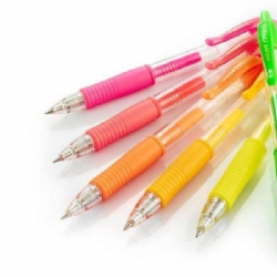 Pilot G2 07mm Neon Penna Gel a Scatto  Fluorescente Arancio Giallo Verde Fuxia Rosa Pesca Fluo