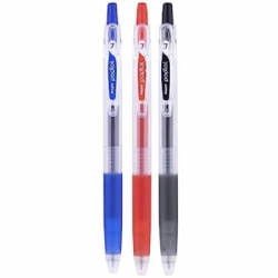 Pilot Poplol 7mm Penna con Clicker Gel Inchiostro Nero Rosso Blu Verde e Colori Fluo