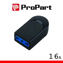 Presa Bipresa Volante ProPart  2P T 16A Polybag Nero