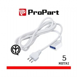 Prolunga Lineare ProPart Bipasso 5 Metri Bianco Spina 16A