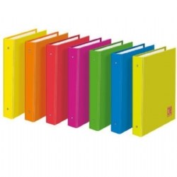 Raccoglitori Blasetti A4 One Colour Fluo 4 Anelli diametro 30  MonoCromatici Giallo Verde Rosa Fucsia Arancione Azzurro Fluo Fluorescente