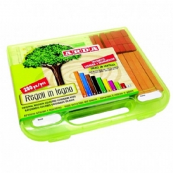 Regoli Valigetta  in Legno Colorato Arda Set 200 Pezzi per Imparare Matematica