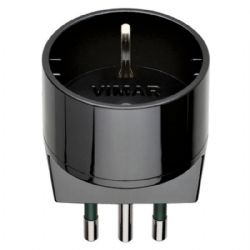 Riduzione Presa Vimar 302 2P T 10A  Spina Shuko Tedesca S11 Nero
