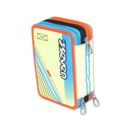 Seven - Astuccio 3 zip Fluo 7.1 Variant System Big Colore Fluorescente Giallo Azzurro Arancione Rosso Nero Bianco Florescente
