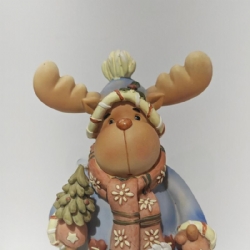 Salvadanaio Natalizio  Renna in Resina 22 cm