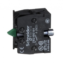 Schneider Electric ZB2BE101 Elemento di Contatti Aggiuntivo 1NO  Ritorno a Molla 400V Montaggio Frontale Morsetto a Vite