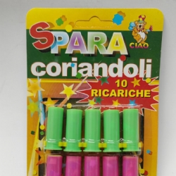  Set 10 Ricariche per Pistola Spara Coriandoli Ciao Carnevale Feste Capodanno