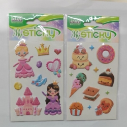 Set Adesivi Gommati 3D My Sticky Lebez Fantasia Palloncini Principesse Biscotti Trucchi Regali