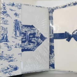 Set Carta da Lettere con Buste con Motivi Decorativi Stile Toile de Jouy