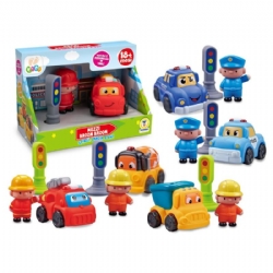 Set Gioco Teorema Mezzi Broom Broom Spingi Lancia e Vai Veicolo in Vinile Blu