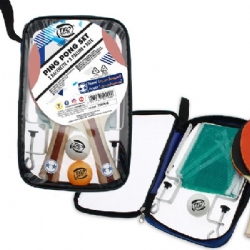 Set Ping Pong Teoreama 2 Racchette 2 Palline e Rete con Custodia Trasparente