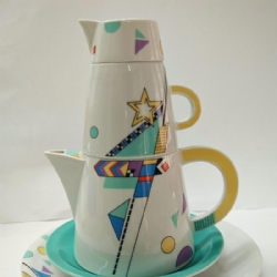 Set Postmoderno Teiera e Tazza in Ceramica Vintage Vip Collection Seltmann Weiden