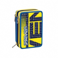 Seven - Astuccio 3 zip - Circuit Blu Giallo