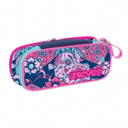 Seven - Astuccio Oval - Bustina Round sdoppiabile - Sugarskull - Colore Fuxia Blu Azzurro Rosa