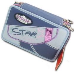 Seven - Astuccio 3 zip Concert Colore Grigio Viola Rosa Azzurro