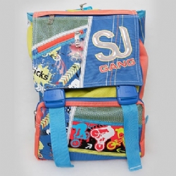 Seven - Zaino SJ Gang Sdoppiabile Estensibile Colore Blue Azzurro Blu  Verde Arancione