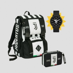  Seven Zaino Estensibile Juventus con Astuccio e Orologio Bianco Nero