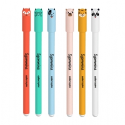 Sgommina - Penna Cancellabile Blu Rosso - Animali - Panda Gatto Cane Orso Tigre Leone Volpe - Color x You