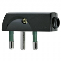 Spina Volante Vimar 207 2P T 16A SPA17 90 Gradi Nero