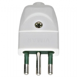 Spina volante  Vimar 201B 2P  T 10A S11 Assiale Bianco
