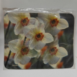 Tappettino Mouse Markin Fantasia Floreale PVC Lavabile Diametro 210mm o 240x190mm