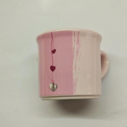 Tazze Auguri Preziosi da Caffe XL Love Mug Ceramica Rosa con Cuori