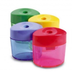 Temperamatita School Speed 1 Foro con Contenitore Trasparente Colori Assortiti