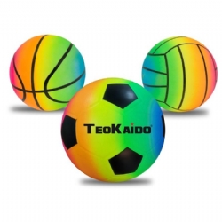Teorema Pallone in Gomma Beach Volley Calcio Arcobaleno Teokaido Diametro 23 cm