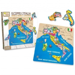 Teorema Scopri Italia Puzzle Fatto In Legno13 PZ Staccabili 