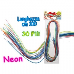 Teorema Scoubidou Mania 30 Fili 100 Cm Colori Neon Busta