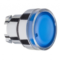 Testa Pulsante Luminoso Schneider Telemecanique  ZB4BW36 ad Impulso Luminoso Senza Marcatura Diametro 22mm Colore Blu
